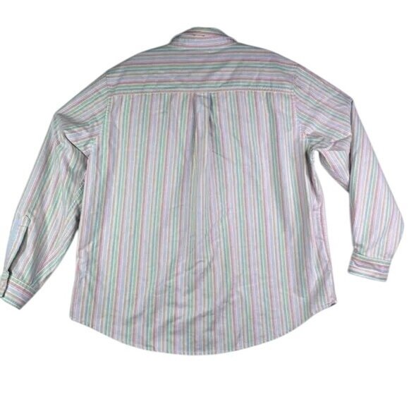 L.L. Bean Men's Multi-Color Striped Button-Up Shirt Size 1X Cotton - Picture 2 of 8